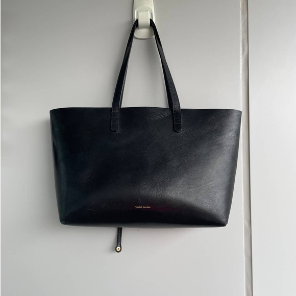 Mansur Gavriel Handbags - MANSUR GAVRIEL small black vegetable tanned leather shoulder tote bag